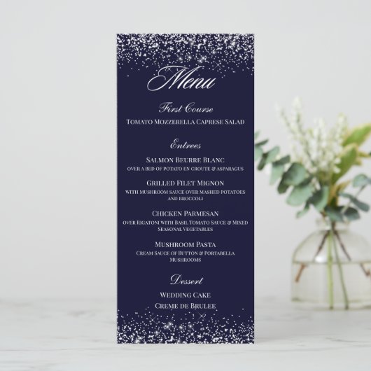 Élégant Mariage de la Marine Carte menu Événement  (Debout devant)