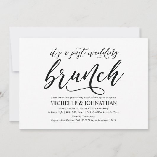 Élégant Mariage de la poste russe sur invitation à (Devant)