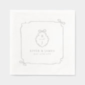 Élégant Mariage de monogramme à main et à ruban (Recto)