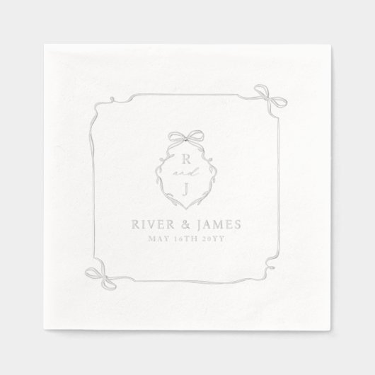 Élégant Mariage de monogramme à main et à ruban (Recto)