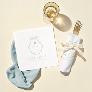 Élégant Mariage de monogramme à main et à ruban
