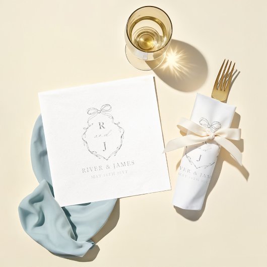 Élégant Mariage de monogramme à main et à ruban