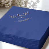 Élégant Mariage de monogramme bleu marine