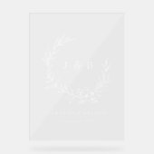 Élégant Mariage de monogramme de couronne florale (Recto)