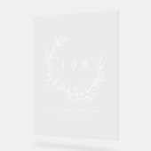 Élégant Mariage de monogramme de couronne florale (Angle)