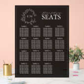 Elégant Mariage de Monogramme de poitrine noire (Mariage)