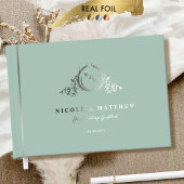 Élégant Mariage de monogramme Sage vert et Real Fo
