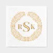 Élégant Mariage de monogramme traditionnel à couro (Recto)