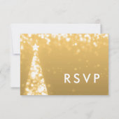 Élégant mariage de Noël Festif RSVP Gold (Dos)