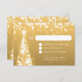 Élégant mariage de Noël Festif RSVP Gold (Devant / Derrière)