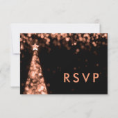 Elégant mariage de Noël Festif RSVP Rose Gold (Dos)
