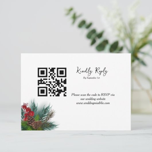 Élégant mariage de noël Kindly RSVP (Debout devant)