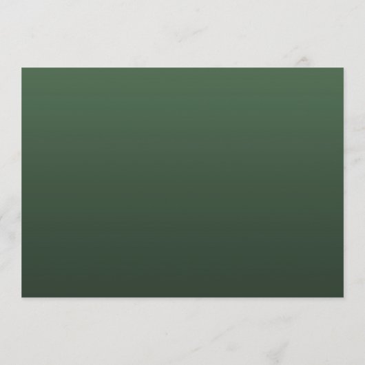 Élégant Mariage de Noël Menu Vert Or (Dos)