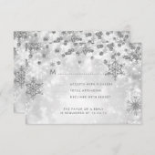 Elégant Mariage de Noël RSVP Sparkle Silver (Devant / Derrière)