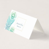 Elégant Mariage de Peacock Or Tableau Numéro Carte (Dos)