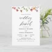 Elégant Mariage de poste Floral Brunch Invitation (Debout devant)