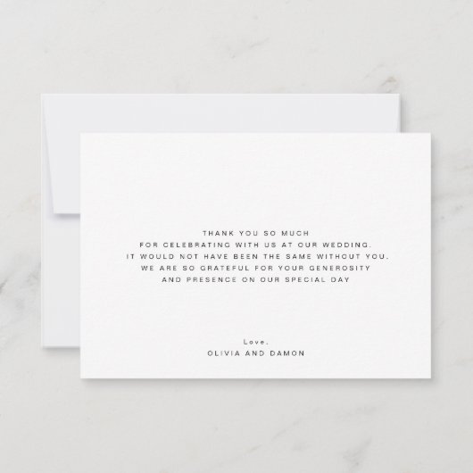 Élégant Mariage de script blanc Merci photo (Dos)