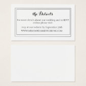 Élégant Mariage de script blanc site Mini carte (Devant & derrière)