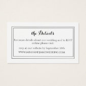 Élégant Mariage de script blanc site Mini carte (Devant)