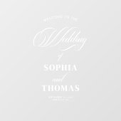 Élégant Mariage de script de bienvenue panneau mir (Feuille)