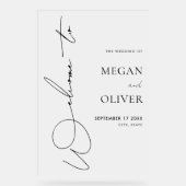 Élégant Mariage de script de calligraphie Bienvenu (Recto)