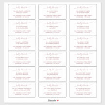 Élégant Mariage de script Étiquette de adresse inv