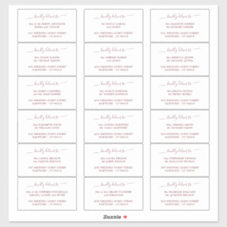 Élégant Mariage de script Étiquette de adresse inv