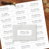 Élégant Mariage de script Étiquette de adresse inv