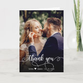 Élégant Mariage de script manuscrit Merci photo (Devant)