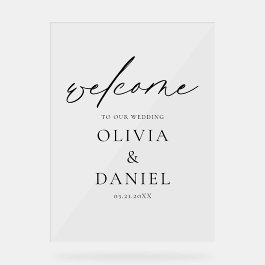 Élégant Mariage de script moderne Bienvenue Élégan (Recto)