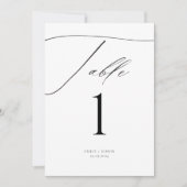 Élégant Mariage de script moderne Numéros de table (Devant)