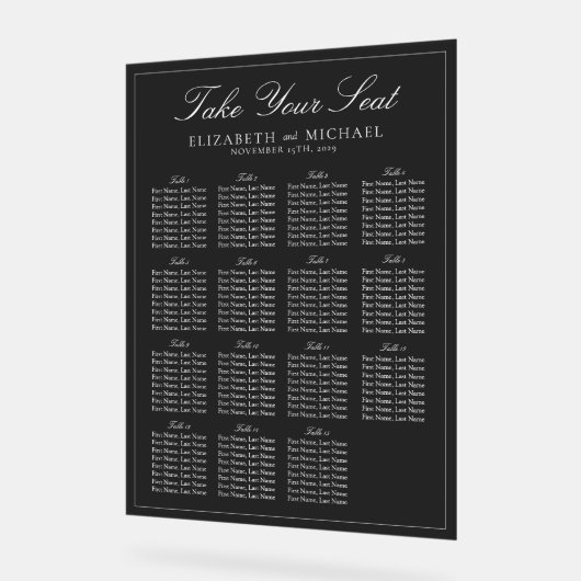 Elégant Mariage de script noir et blanc (Angle)