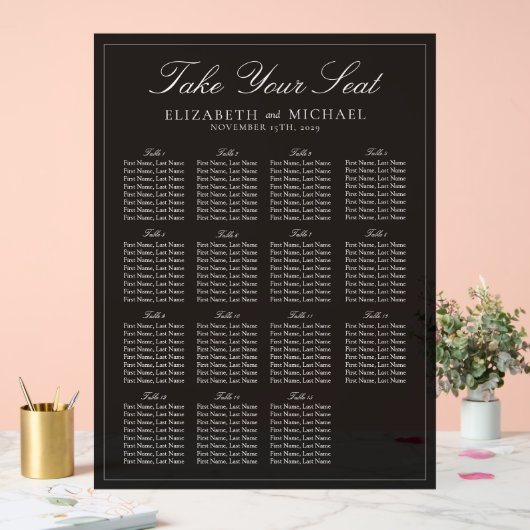 Elégant Mariage de script noir et blanc (Mariage)