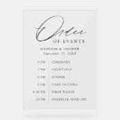 Elégant Mariage de script noir Ordre des événement (Recto)