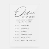 Elégant Mariage de script noir Ordre des événement (Recto)