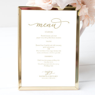 Elegant Mariage de script or Poster du menu
