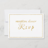 Elégant Mariage de script or / Réception RSVP (Dos)