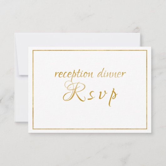 Elégant Mariage de script or / Réception RSVP (Dos)