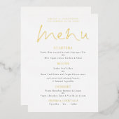 Élégant Mariage de script Real Foil Carte de menu (Recto/Verso)