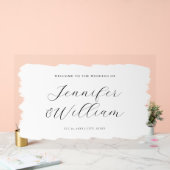 Élégant Mariage de script Welcome Paint Blanc Noir (Mariage)