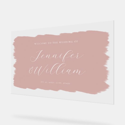 Élégant Mariage de script Welcome Paint Blush (Angle)