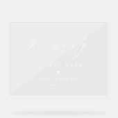 Élégant Mariage de script Welcome signature acryli (Recto)