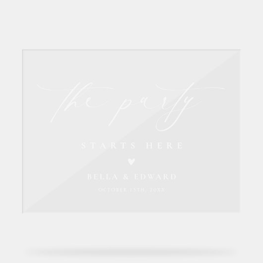 Élégant Mariage de script Welcome signature acryli (Recto)