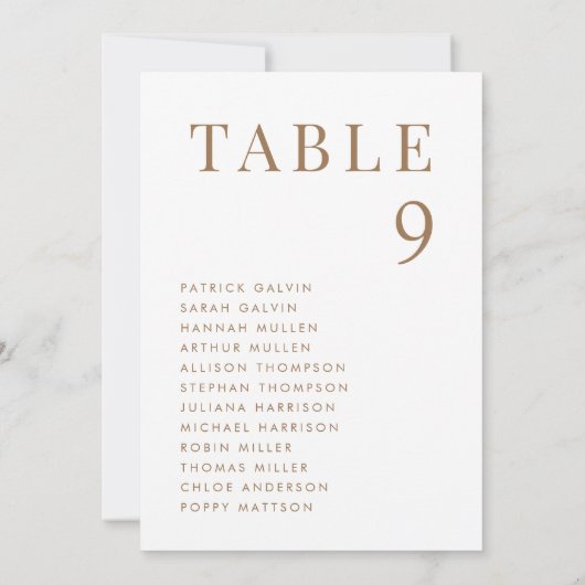 Elégant Mariage de table d'assise Carte graphique (Dos)