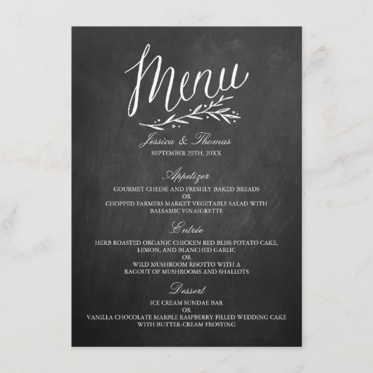 Élégant Mariage de tableau de bord Modèles de menu (Devant)