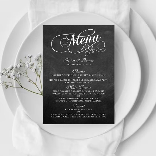 Élégant Mariage de tableau de bord Modèles de menu