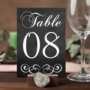 Élégant Mariage de tableau noir Numéro de table