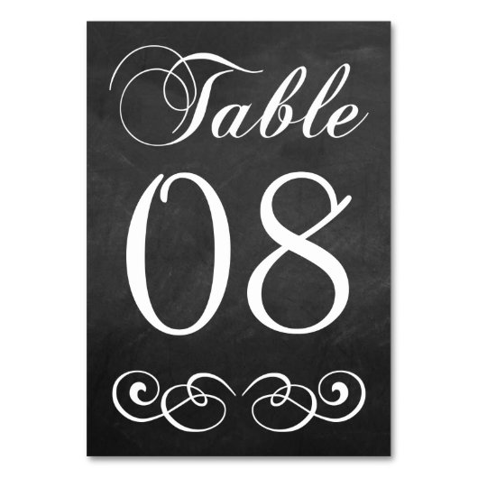 Élégant Mariage de tableau noir Numéro de table (Par défaut)