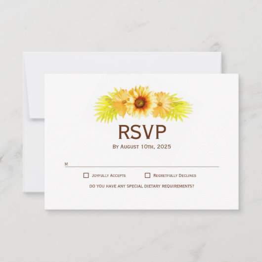 Elégant mariage de tournesol RSVP (Devant)