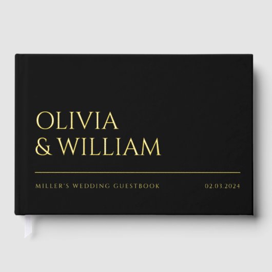 Élégant Mariage de typographie noire moderne Foil (Recto)